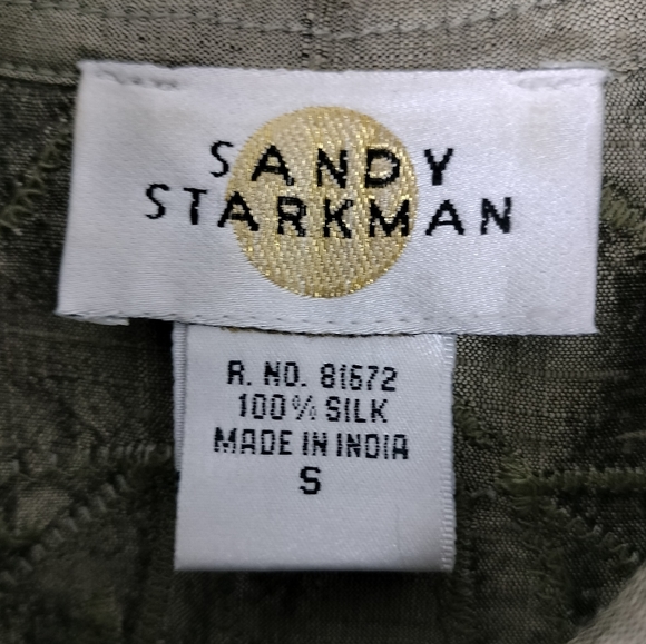 Vintage Sandy Starkman Olive Green Embroidered/Embellished Cropped Jacket Sz. S - Picture 10 of 11